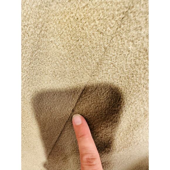 Vintage LARRY LEVINE Tan 100% Pure Wool Button Front Trench Coat Size 4 - Picture 8 of 15